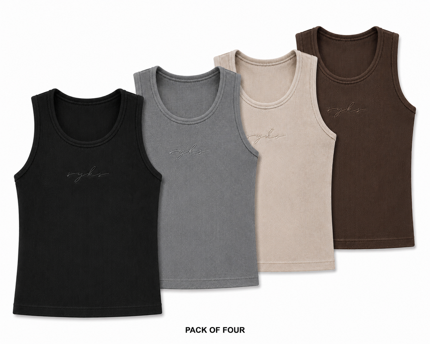 Premium Ultra-Soft Cotton Fitted Tank [4 Pack]